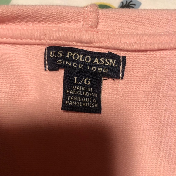 Pink U.S. Polo Association zipper hoodie. Size large. Excellent condition. - Picture 3 of 4